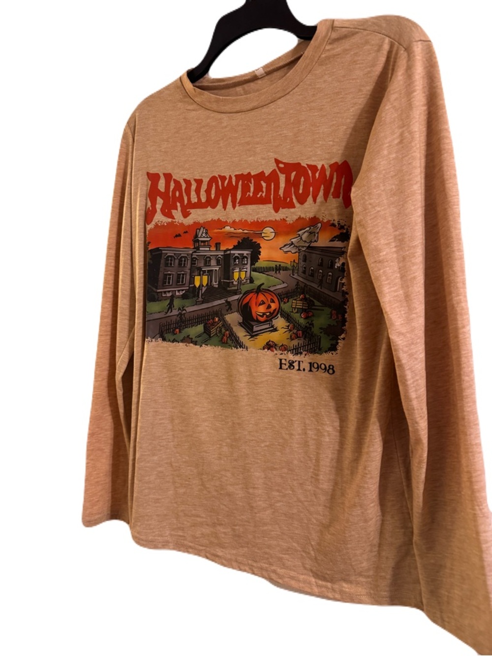 Halloweentown Graphic Long Sleeve Top - Tan